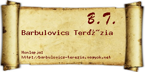 Barbulovics Terézia névjegykártya